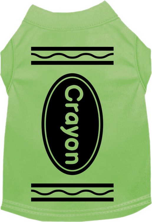 Crayon Costume Screen Print Dog Shirt Lime Green Size LG